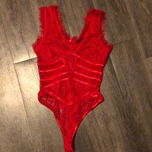 NWOT Red Lace Bodysuit